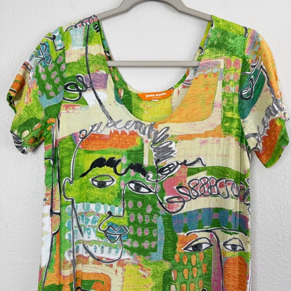 Jams World Hattie dress Face print art drop waist S - Picture 3 of 10